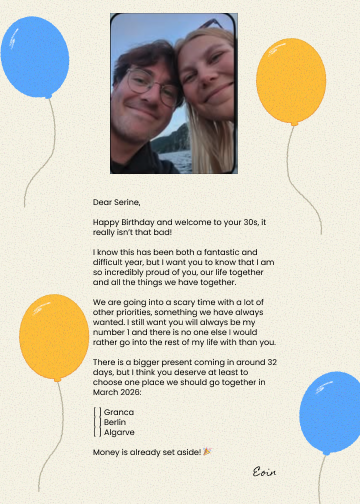 Birthday Card for Serine